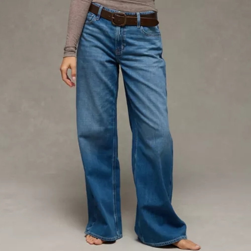 American Eagle Dreamy Drape Ultra Wide Leg High Rise Slouchy Jeans